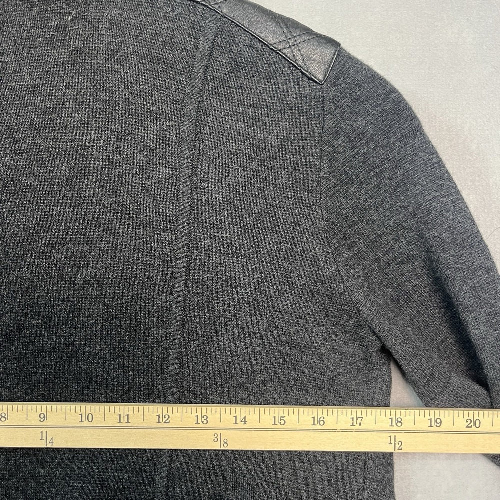 J Crew Merino Wool Blend Knit Motorcycle Moto Jacket Full Zip Asymmetric L - Picture 6 of 7